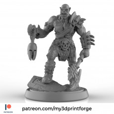 Orc warrior with axe 32mm and 75mm pre-supported