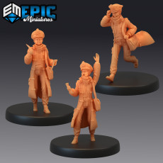 Mailboy Calling Writing Running Set / Male Human Postman / Steampunk Tech Character