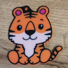 Multicolor tiger keychain