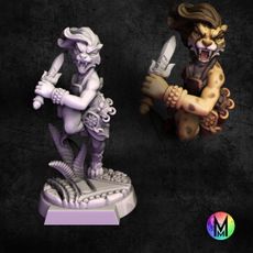 Tabaxi Female Cheeta - Cheeta Tabaxi #1 ( Female Tabaxi / cat girl with daggers )