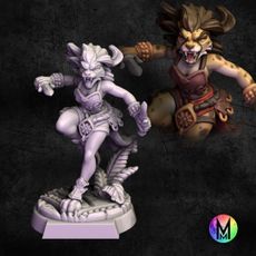 Female Tabaxi / Cat girl rogue - Tabaxi female with daggers ( Cheetah Female Vah-shir /Tabaxi )
