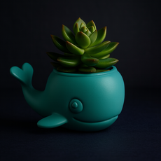 Whale Shaped Planter | Cute 3D Printed Whale Pot | Ocean Themed Succulent Holder | Kids Room Decor | Nautical Gift Idea
