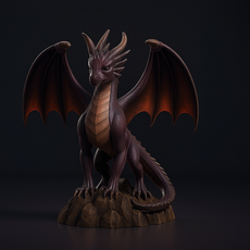 Majestic Dragon Figurine | 3D Printed Fantasy Dragon Statue | Mythical Creature Home Decor