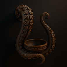 Octopus Tentacle Wall Mount Bowl | Nautical Kraken Decor | Unique 3D Printed
