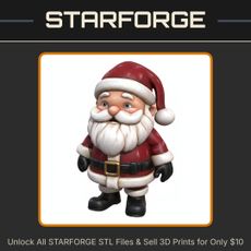 Cute Santa Claus Figurine for Holiday Decoration StarForge Kits 3D Print STL File
