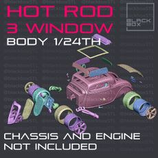 Hot Rod 3 window BODY SET - NO CHASSI - 1-24th