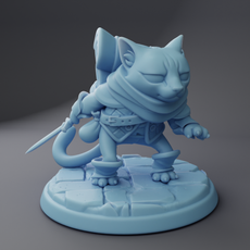 Charlie the Tabaxi Thief ( Tabaxi Rogue / Katari Assassin with Dagger / Tabaxi Cat Feline Thief / Tabaxi Fighter )
