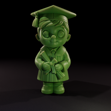 Chibi Boy Graduate Figurine for 3D Printing
