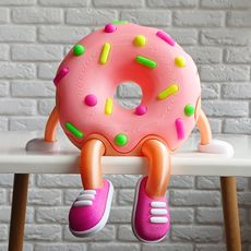 Sitting Donut Character – 3D Printable Figurine 🍩