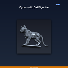 Cybernetic Cat Figurine - STL File for 3D Printing