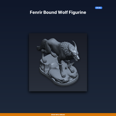 Fenrir Bound Wolf Figurine - STL File for 3D Printing