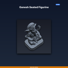 Ganesh Seated Figurine - STL File for 3D Printing
