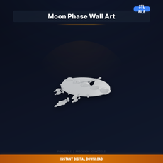 Wall Hanging Showing 5 Moon Phases In A Row, Minimal - STL File for 3D Printing