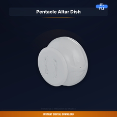 Shallow Ritual Dish With Pentacle Star Engraved In - STL File for 3D Printing