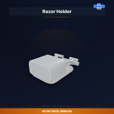 Razor Holder Wall Mount, Suction Cup, Holds Multiple - STL File for 3D Printing