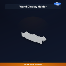 Horizontal Wand Holder With Moon Phase Carvings, Two - STL File for 3D Printing