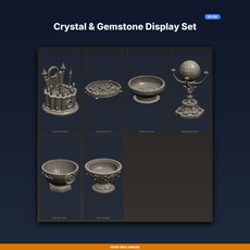 Crystal & Gemstone Display Set - 6-Model 3D Printable Bundle