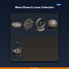 Moon Phase & Lunar Collection - 5-Model 3D Printable Bundle
