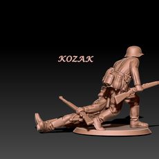 ww2 german regular infantry rescue scene with helmets