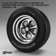 1/24 15" [2P] Cragar Series 32 Keystone Klassic & BF Goodrich Radial T/A