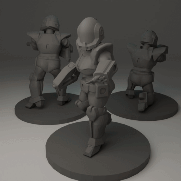 Robotech CVR-3 Female Armored Infantry - United Earth Expeditionary Force | 28mm STL Set