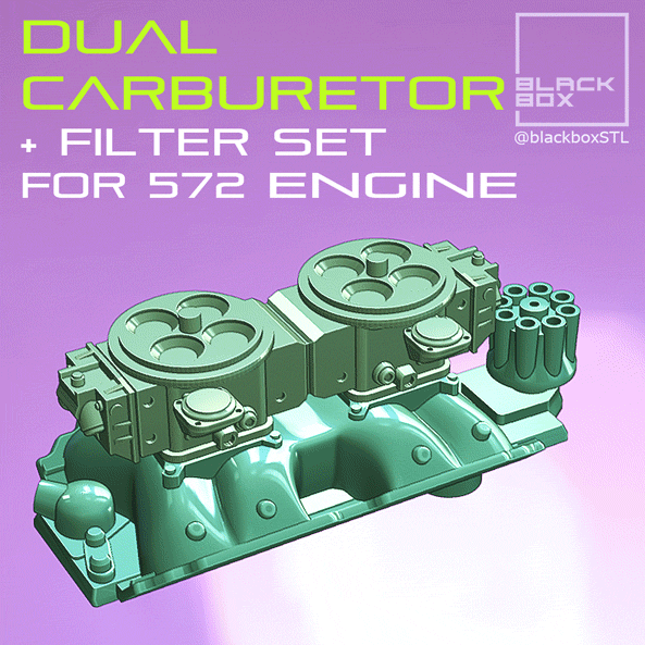 Dual Carburetor set with filters for 572 ENGINE 1-24th
