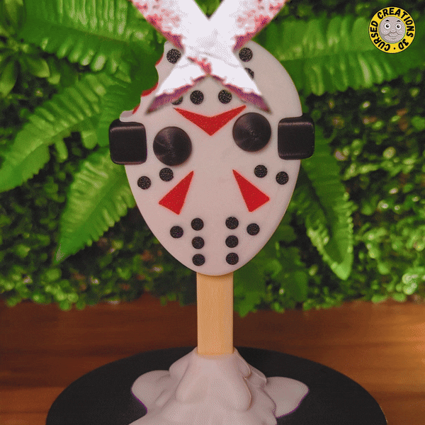 Jason Vorhees Cursed Horror Popsicle with Stand | Cursed Character Ice Cream | Multi-Part STL | Easy Assembly | No AMS Required