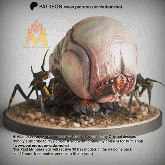 Brain Bugs , Chariot Bug ,Warrior Bug Diorama-Starship Trooper 1997 -STL print file- MONSTER FIGURINE -MONSTER series