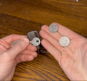 Keychain Quarter Holder for Aldi, gumball or Coin Kiddie Rides