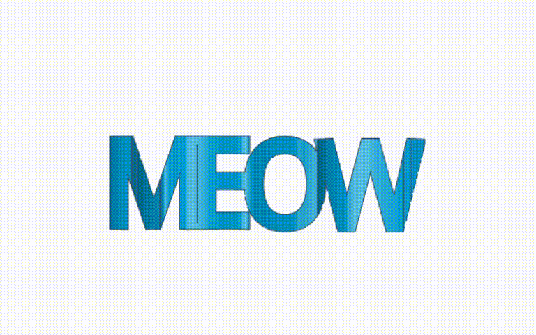 text flip: MEOW CAT ๐บ 360 - Text Flip cat kitten, (Flipable Text)