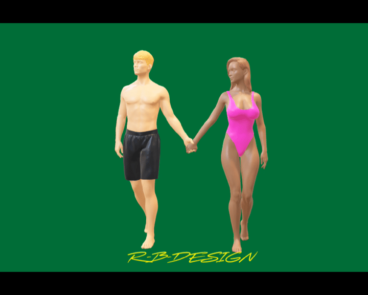 2X REALISTIC EROTIC LOVERS LOVE COUPLE WITH 2 DIFFERENT HAIRSTYLES