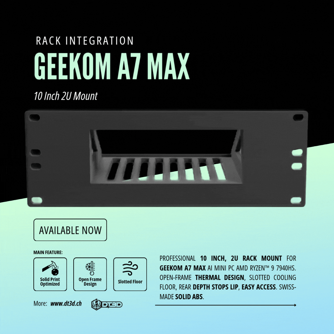 GMKtec EVO-X2 10" Rack Mount STL — 2U Form-Fit for Homelab, Local AI/LLM, Proxmox, Edge Computing