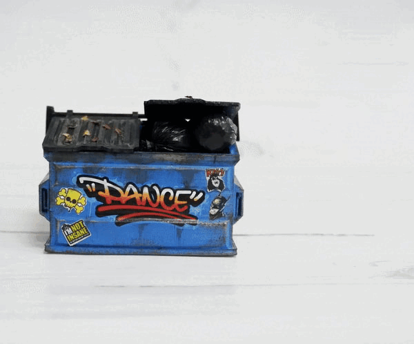 Diorama / Dumpster/ Diorama part/ Sculpture Miniature Graffiti/ TMNT Diorama