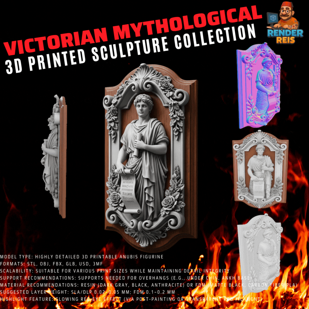 3D Printable Jugendstil Nymph Relief – Art Nouveau Wall Panel