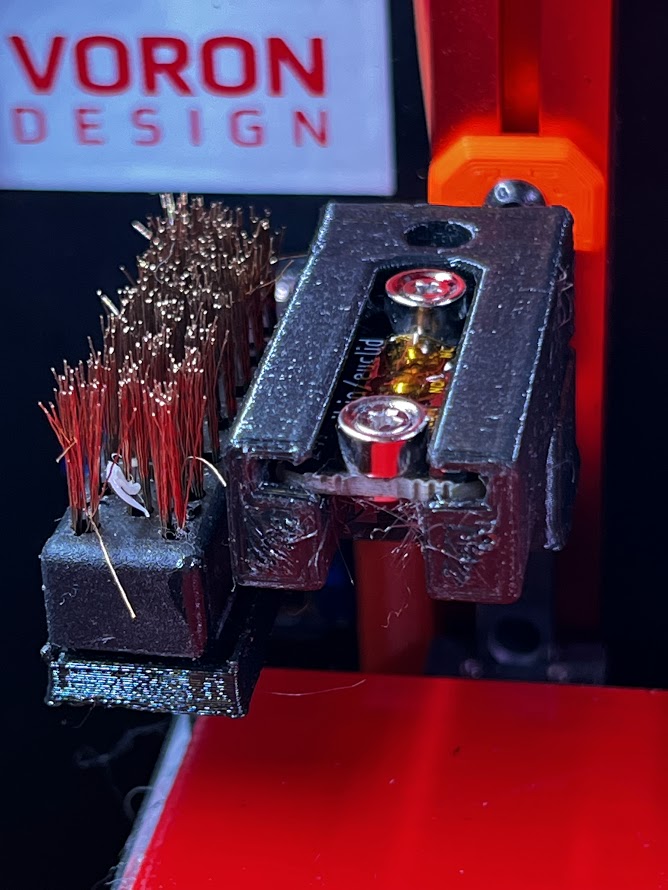 Euclid probe addition to Voron 0.1 nozzle brush