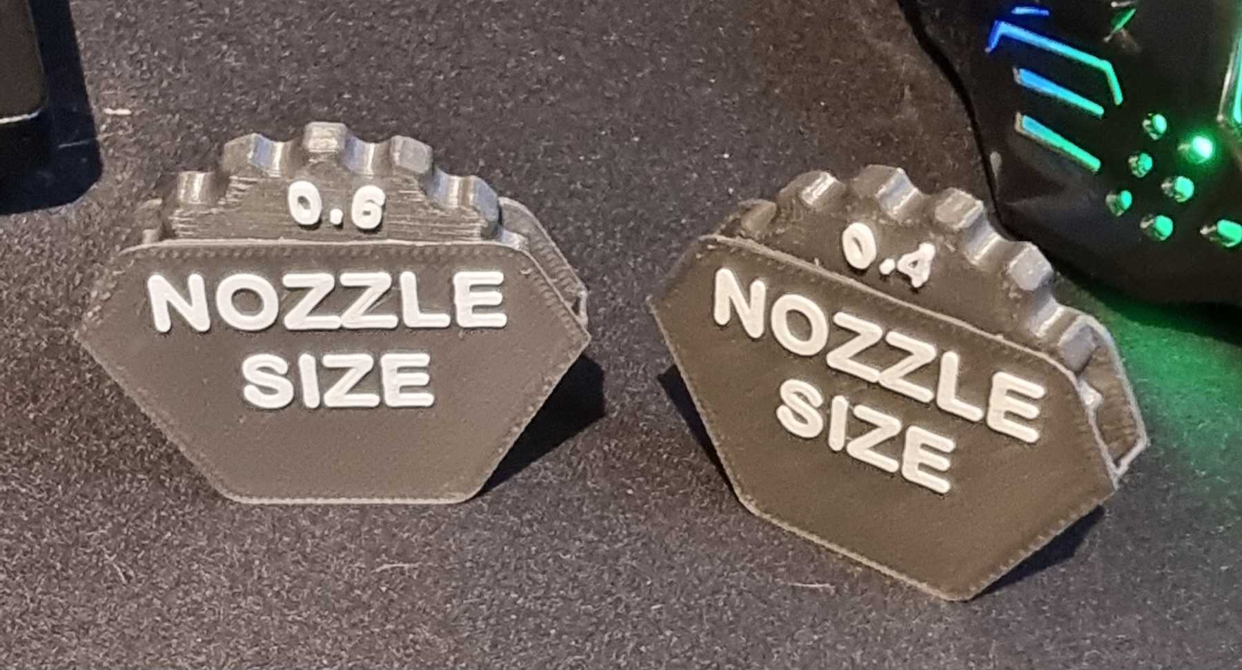 Nozzle size indicator