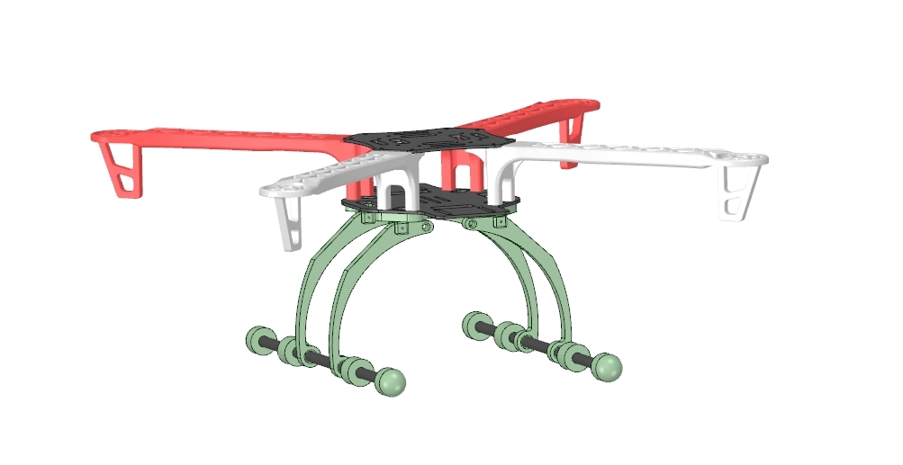 Shock-absorbing F450 landing gear