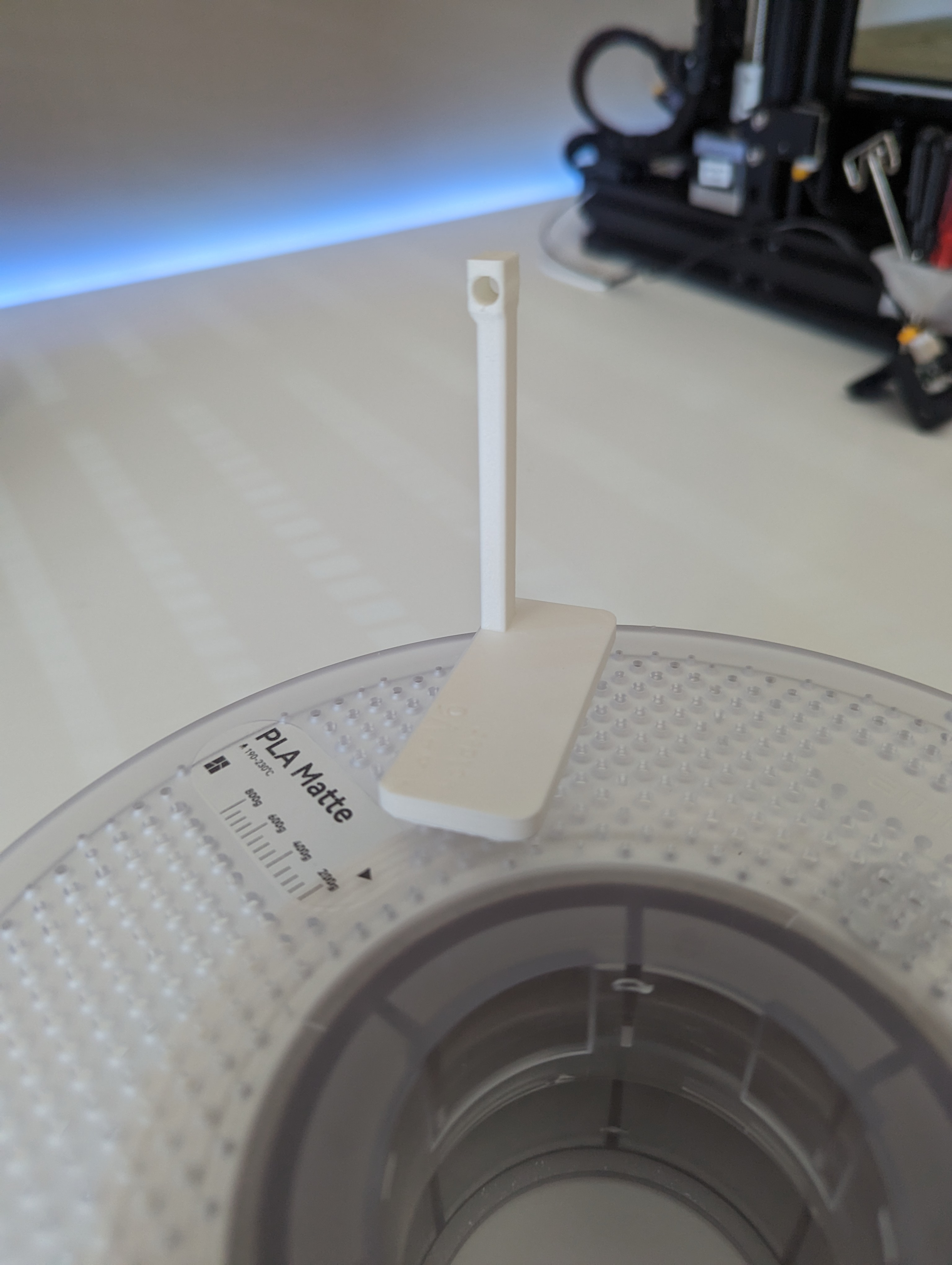 BambuLab P1P Pegboard Bowden Tube Extension/Holder (Side Spool)