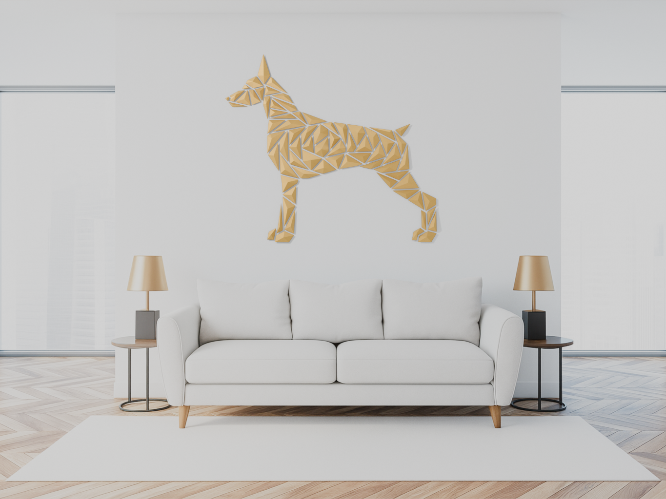 Geometric dog wall art - “Dobermann style”