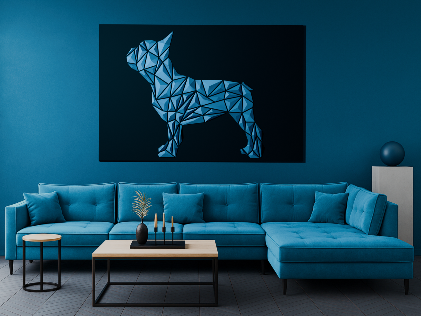 Geometric French Bulldog wall art