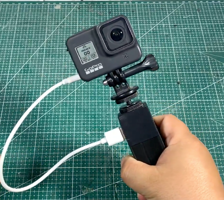 26650可充电gopro相机支架，26650 rechargeable camera holder，Powerbank