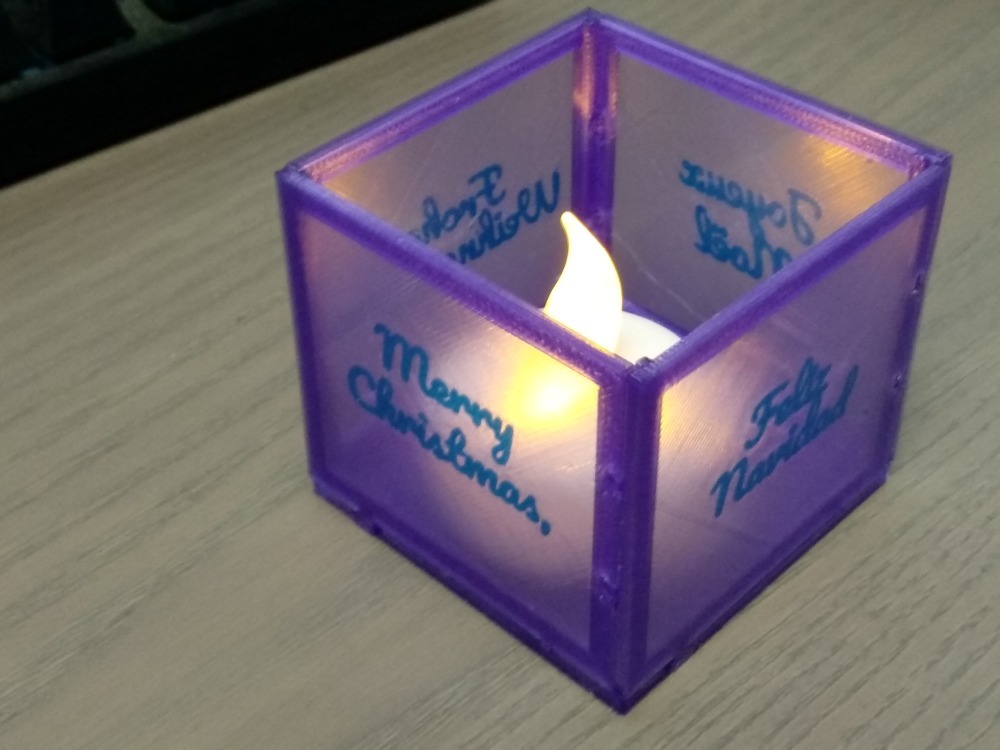 Pluggable Christmas tea light multi language "Merry Christmas"