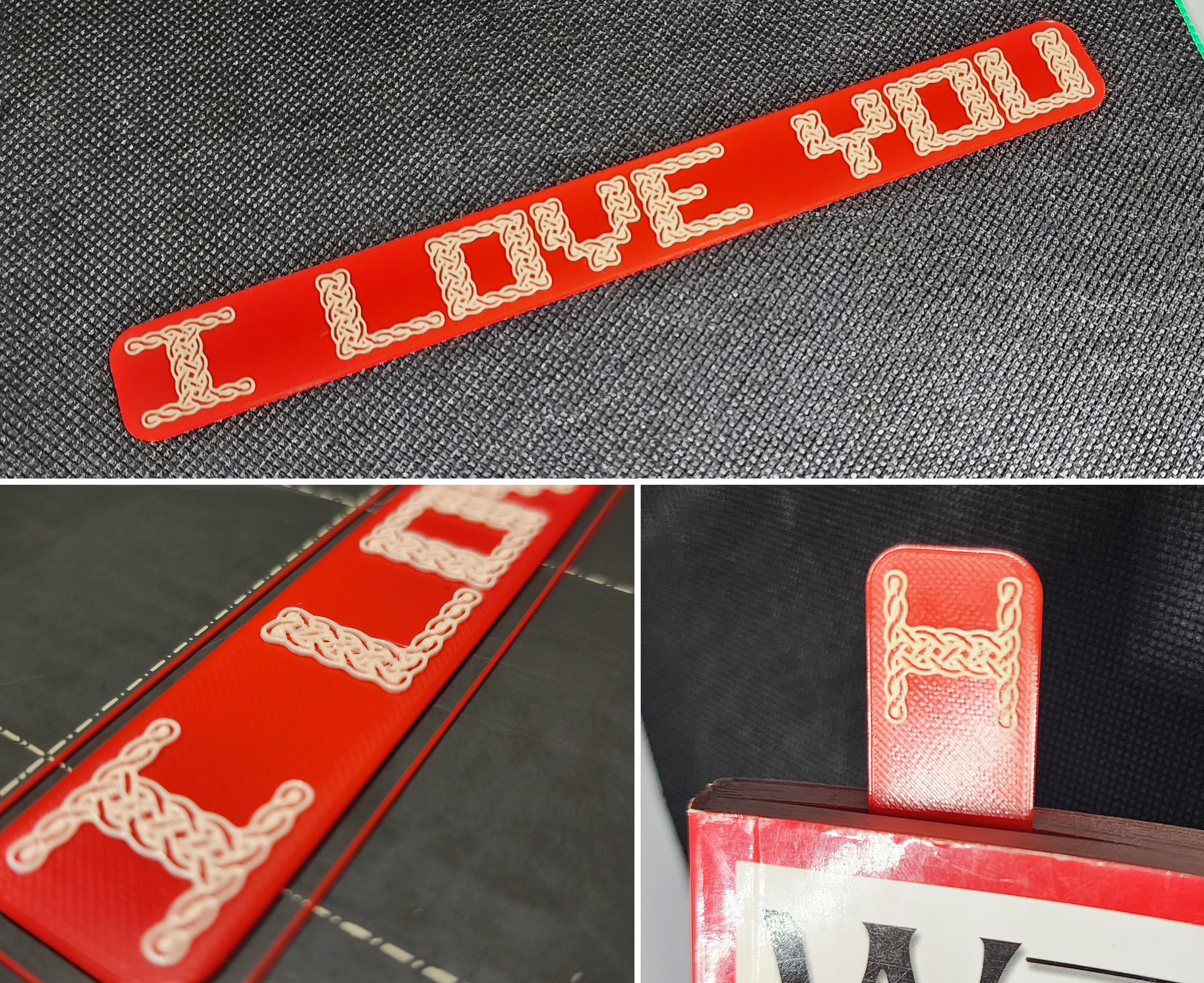 I Love You Celtic Knot Bookmark 2 color