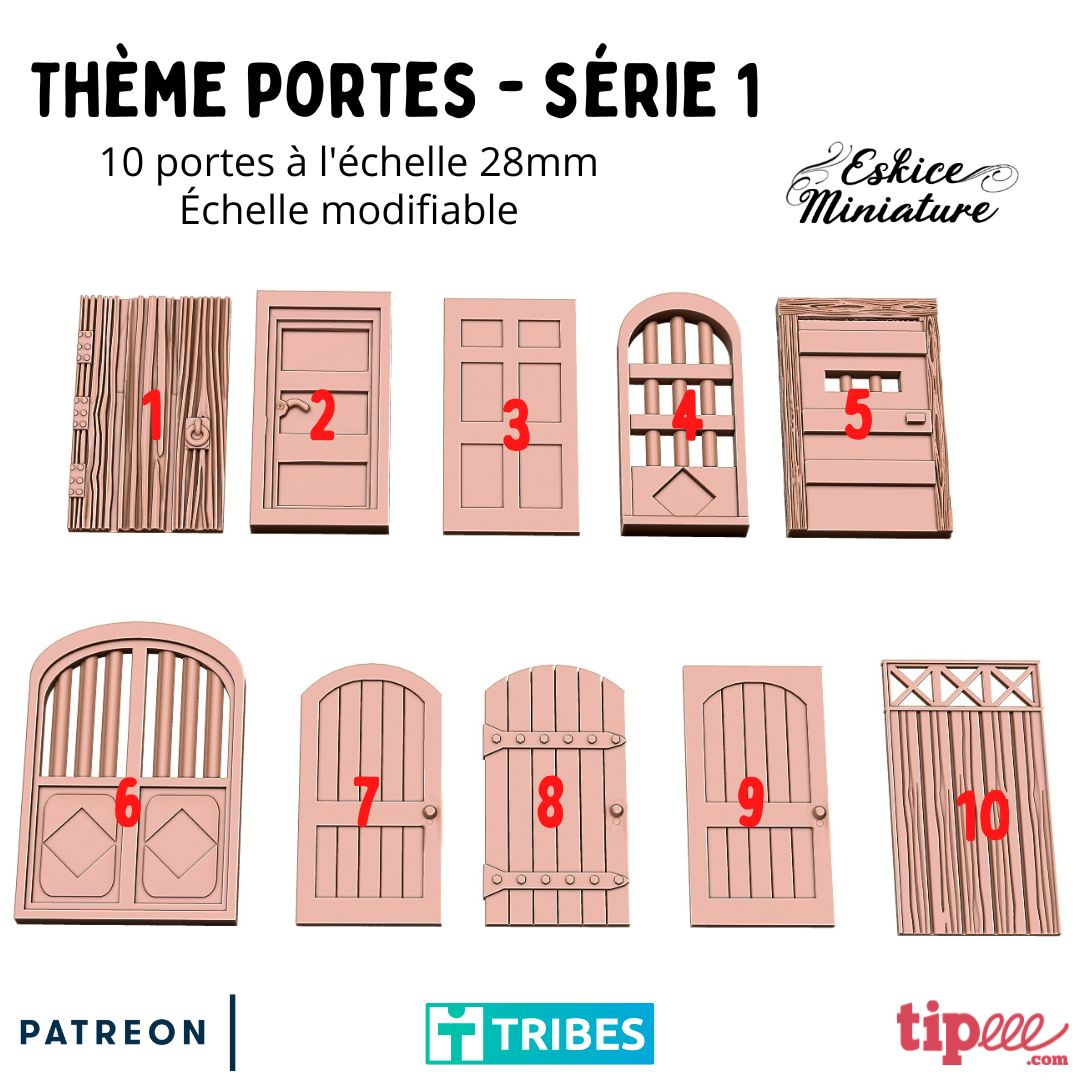 Doors - Models for wargame & diorama scenery by Eskice Miniature