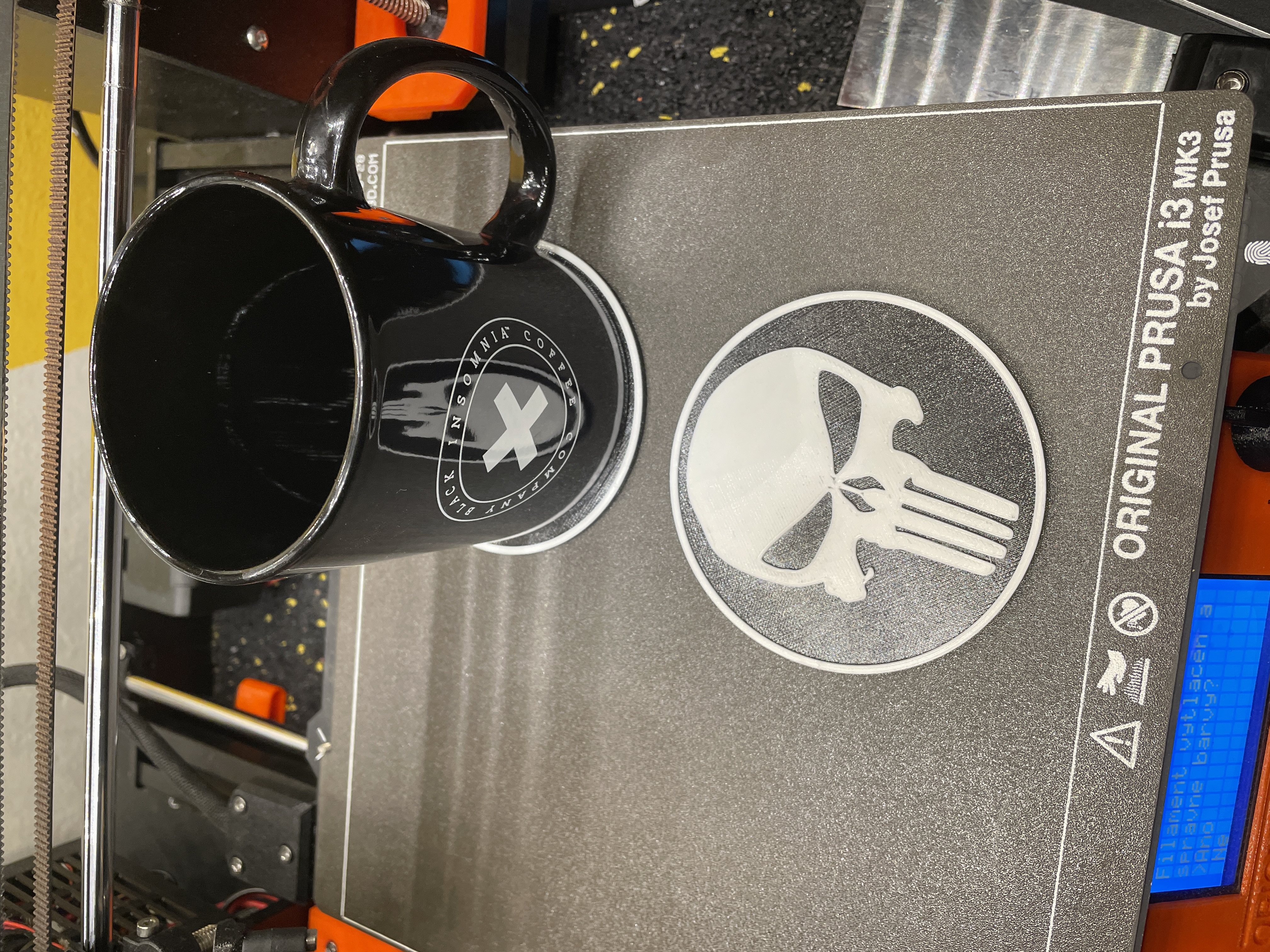Coaster with Punisher logo - not necessary multimaterial.