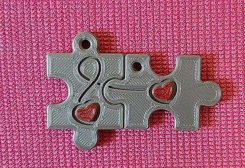 Puzzle Schlüsselanhänger Herz