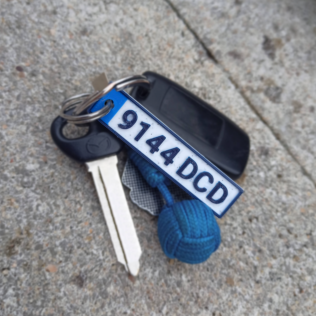 Parametric European car plate - Keychain