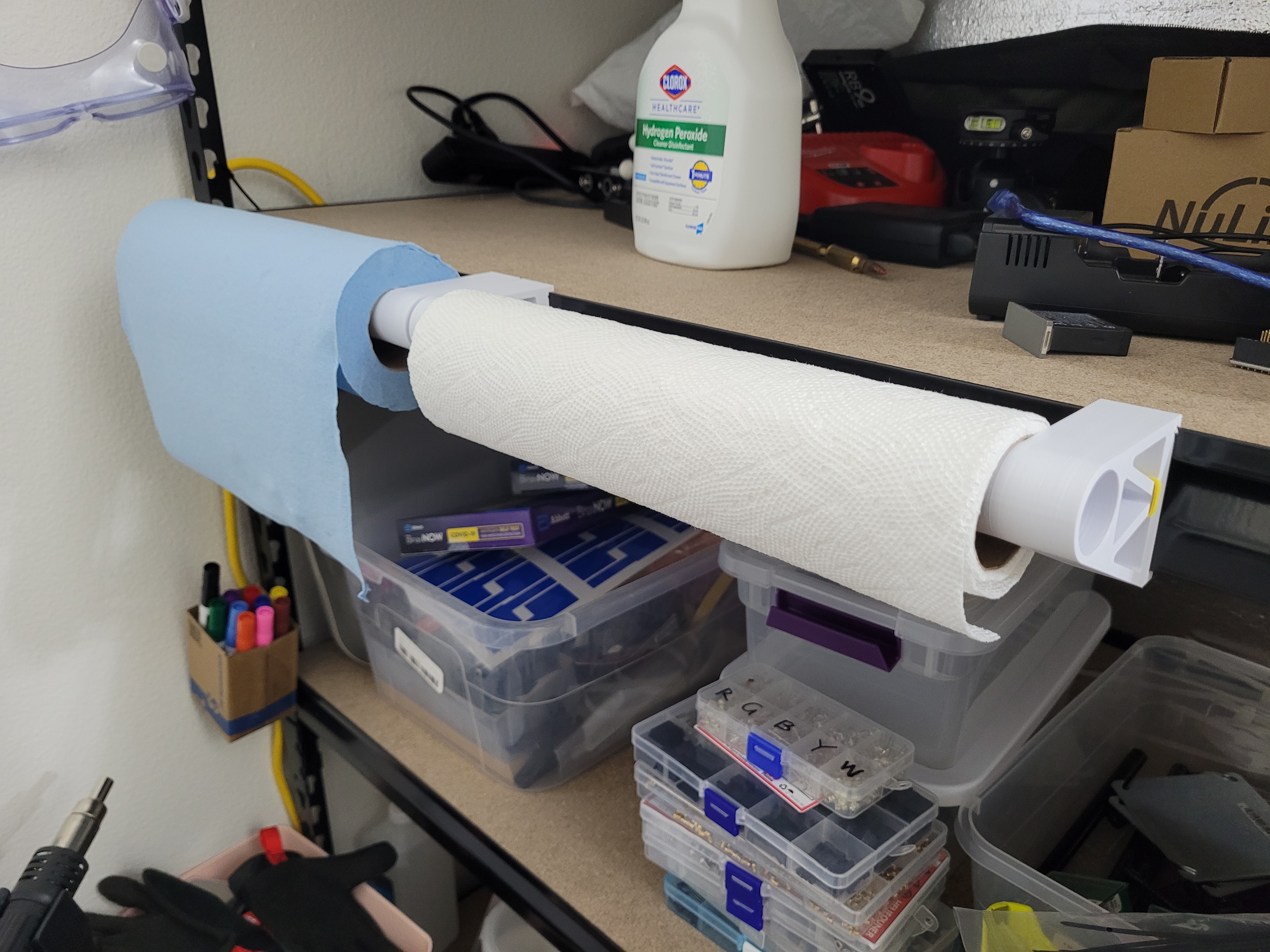 Shelf Mounted Adjustable Towel Holder