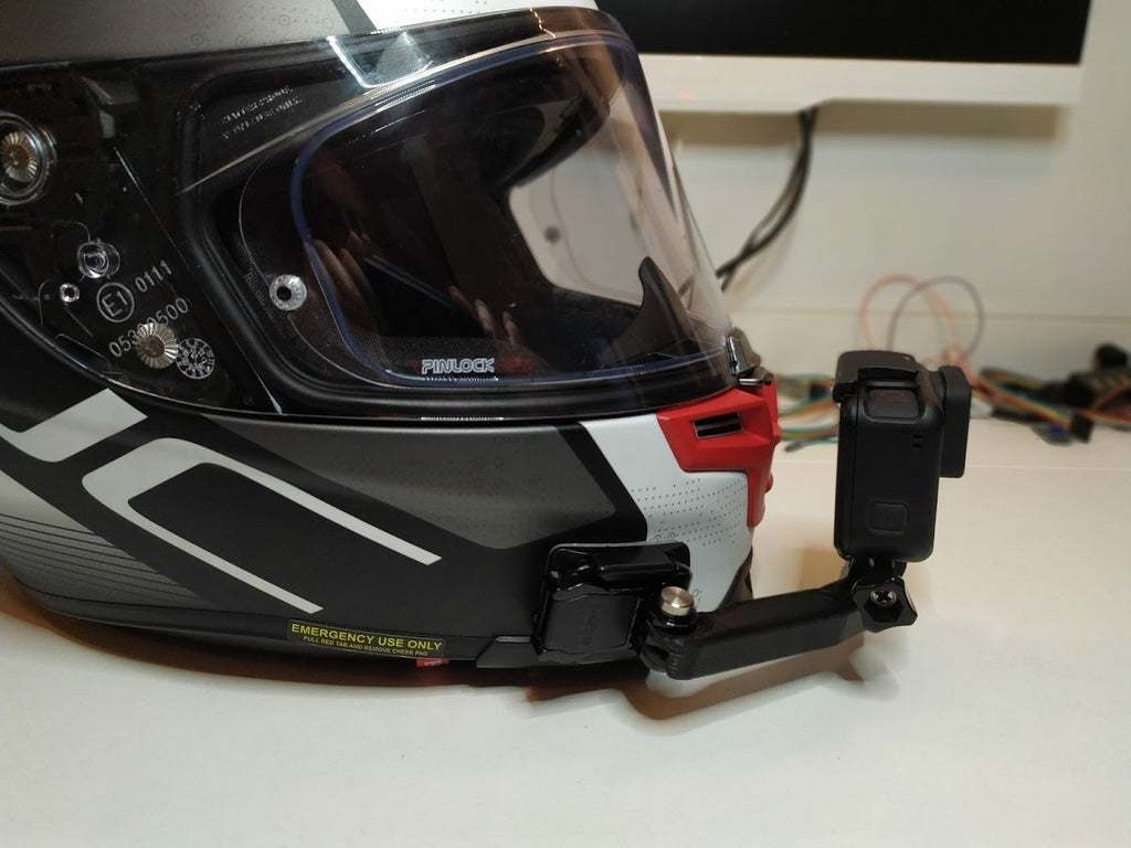Helmet GoPro front extension arm mount
