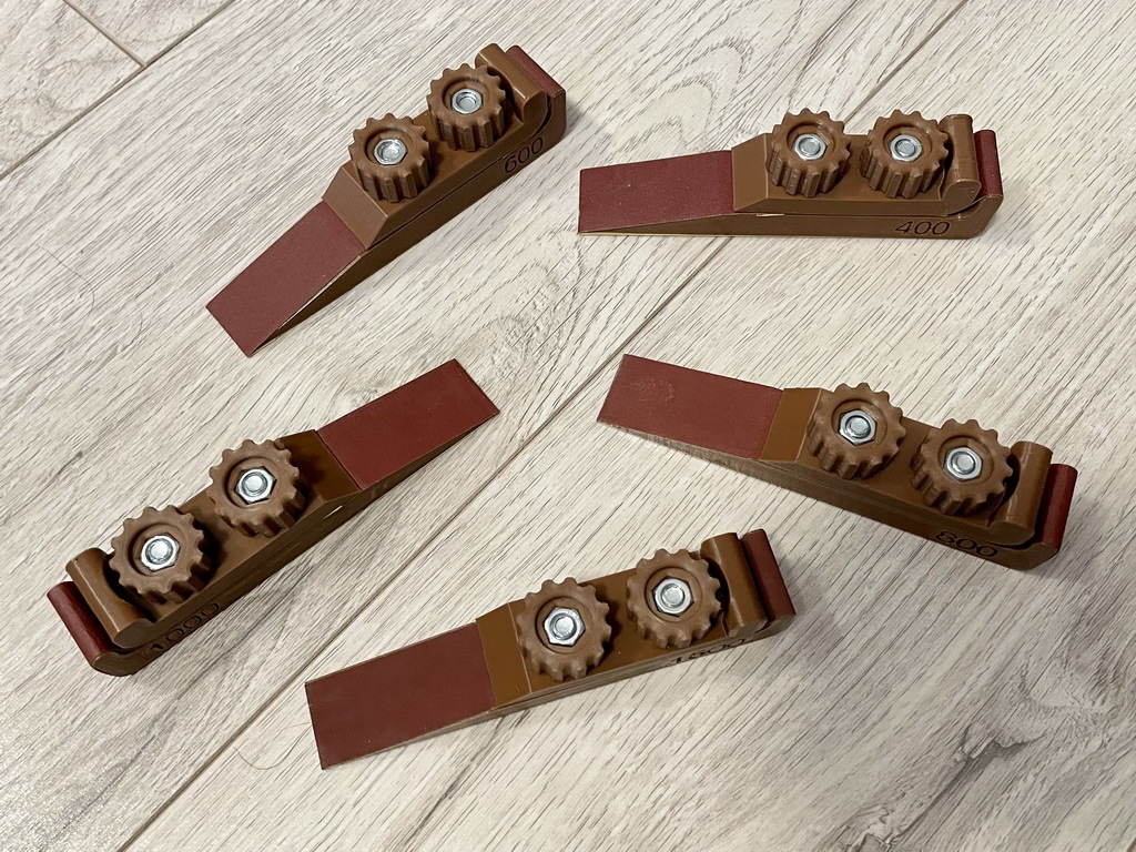 Sanding sticks with label
